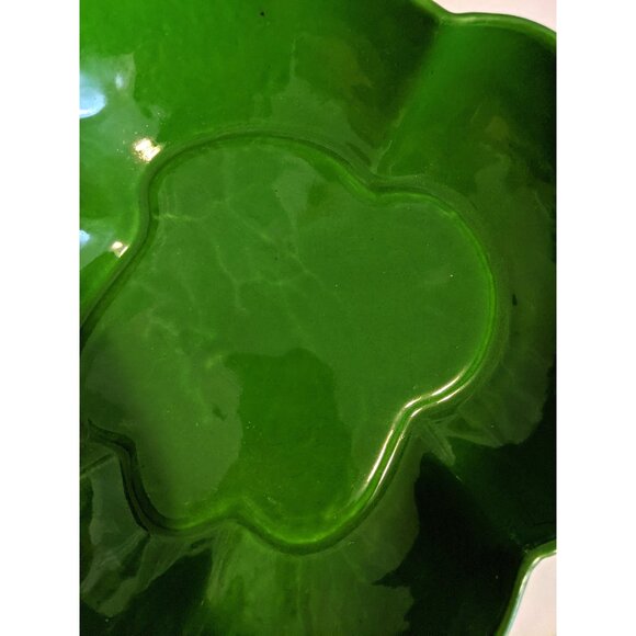 Vintage Colloma Made in Canada Signed Green Bowl Pottery Decor Serving 11 inch - Picture 5 of 7